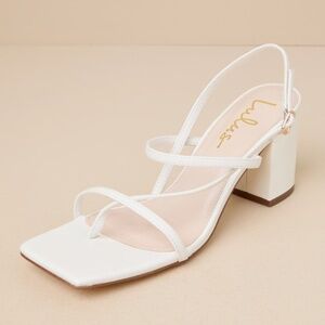 Lulus Dreller White Strappy High Heel Sandals - Size 8